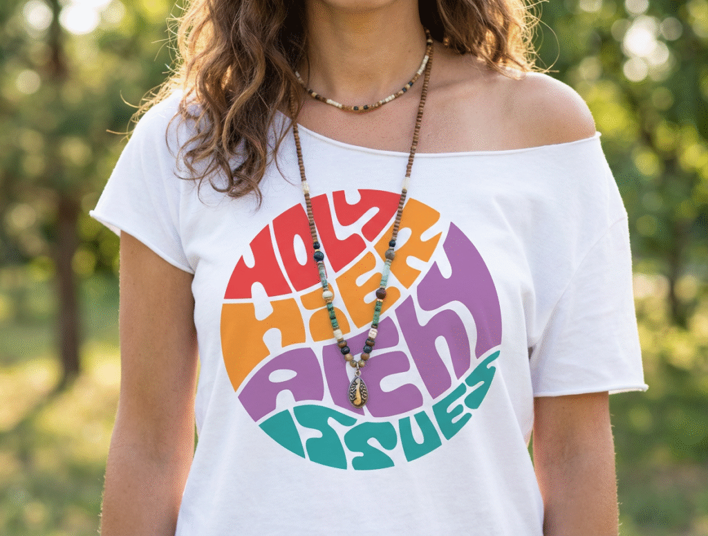 Design on a t-shirt.